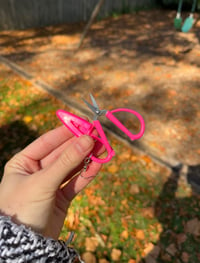 Image 3 of hot pink scissor earrings