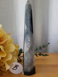 Image 8 of 7" Black Onyx Agate Tower Natural Healing Crystal 2 Styles
