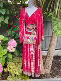 Image 1 of Athena Stevie Maxi Skirt Set Blue- waist goes to 52 inches and pulls tiny size