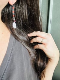 Image 8 of Italian coral and ruby follow your heart earrings
