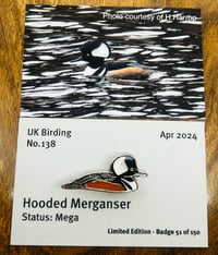 Image 1 of Hooded Merganser - No.138 - UK Birding Series