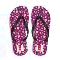 Image 1 of PINK HEARTS FLIP-FLOPS