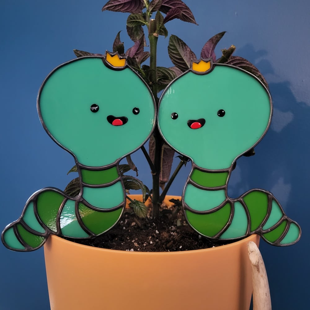 Left Facing Adventure Time King Worm  Plant Stake