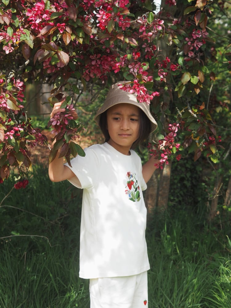 Image of The Strawberry Patch Gnomes - Tee & Short Set Oat