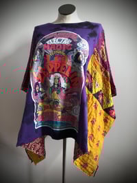 Image 3 of Upcycled “Led Zeppelin/Tour Poster” kantha quilt poncho