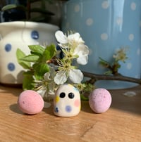 Image 3 of Speckled Pastel Polka Dot Mini Egg Guy (Small) Standing Decoration