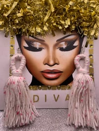 Vanilla Swirl Yarn Earrings