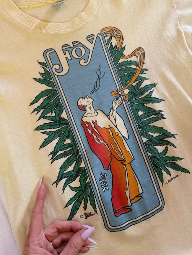 vintage 60s 70s cannabis rolling papers mr foy t shirt tee mayo spruce 