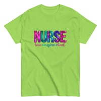 Image 11 of Unisex classic tee, Nurse Love, Inspire, Heal Uplifting Colorful Tee