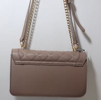 Image 3 of Badgley Mischka tan quilted studded vegan handbag