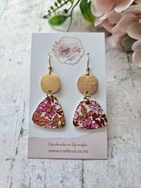 Image 3 of Autumn Disc Faux Leather Earrings