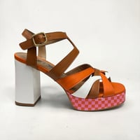 Image 1 of FLY LONDON ETIR WHITE/ORANGE MULTI