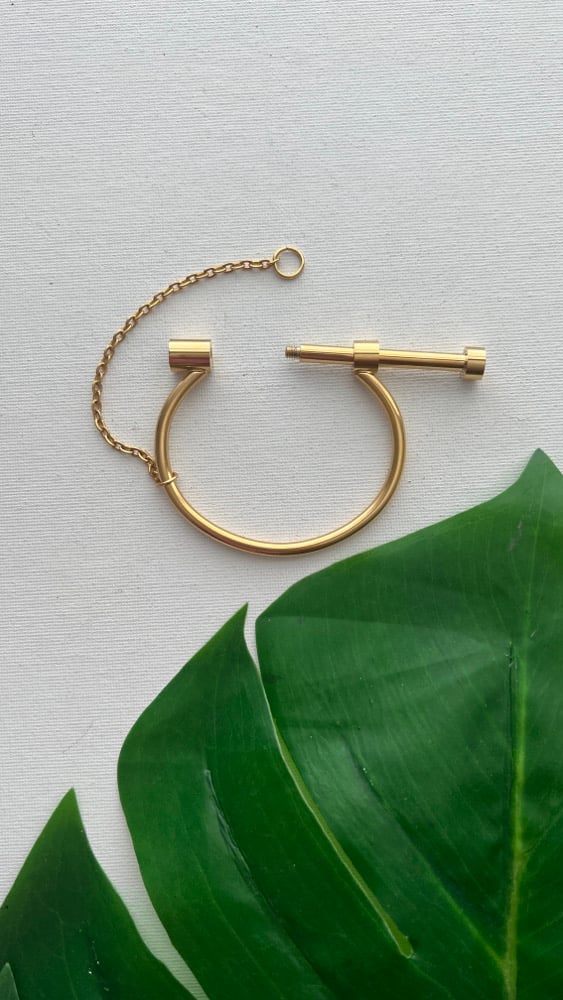 Image of JUICE • Gold Stacking Screw Open Bangle Bracelet