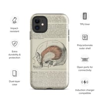 Image 2 of Antique Bookpage Detailed Anatomical Illustration Human Skull Tough Case for iPhone®