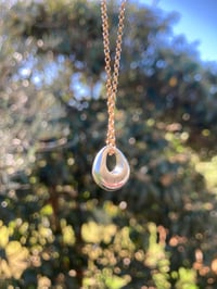 Image 2 of Silver organic pendant on gold chain