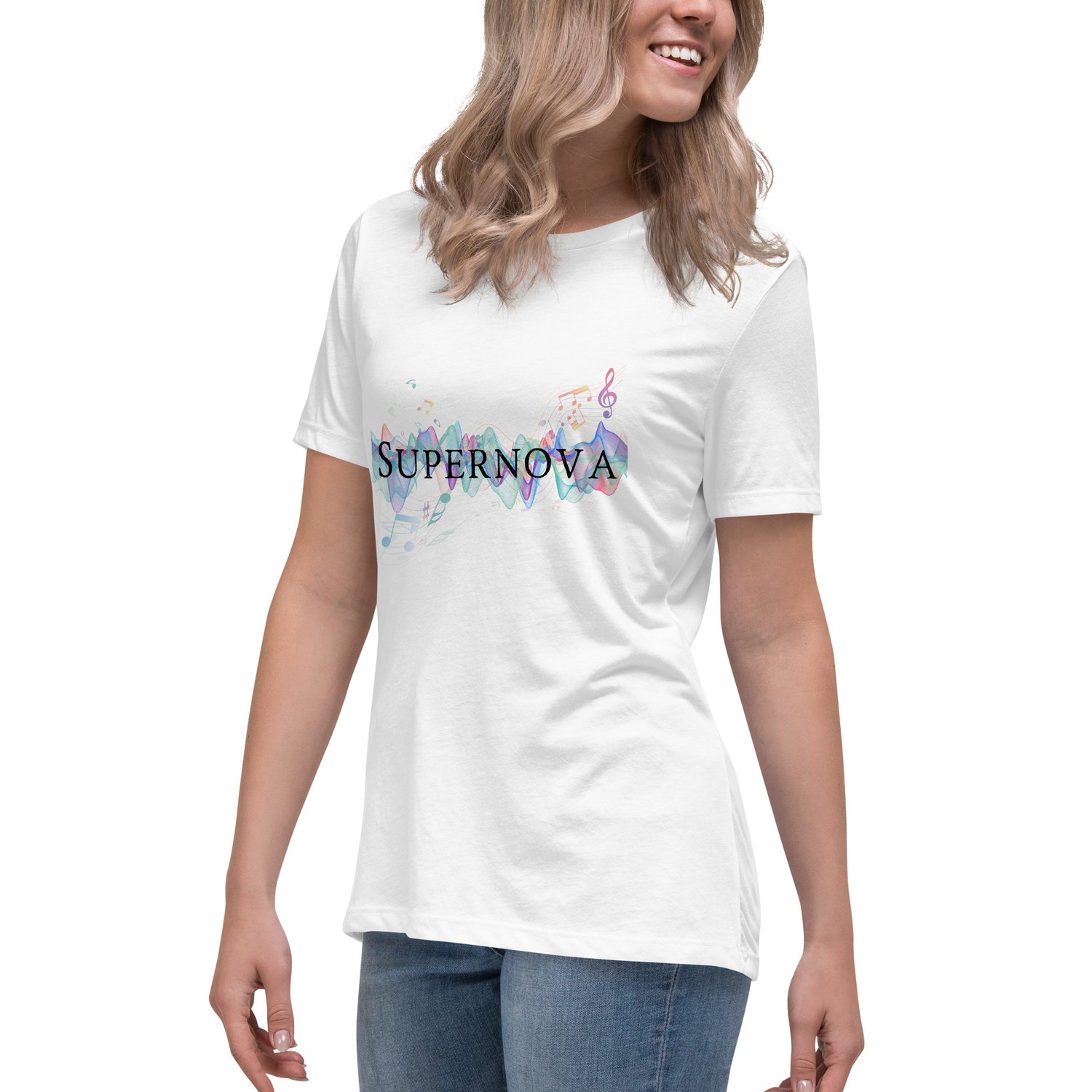 Image of Women's Relaxed T-Shirt Supernova & back I'm right here