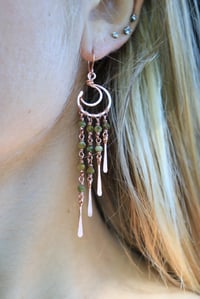 Image 1 of Copper + Green Garnet Moon Chandeliers