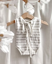 Image 3 of Newborn bodysuit for photoshoots | Robbie| stripes | sleeveless