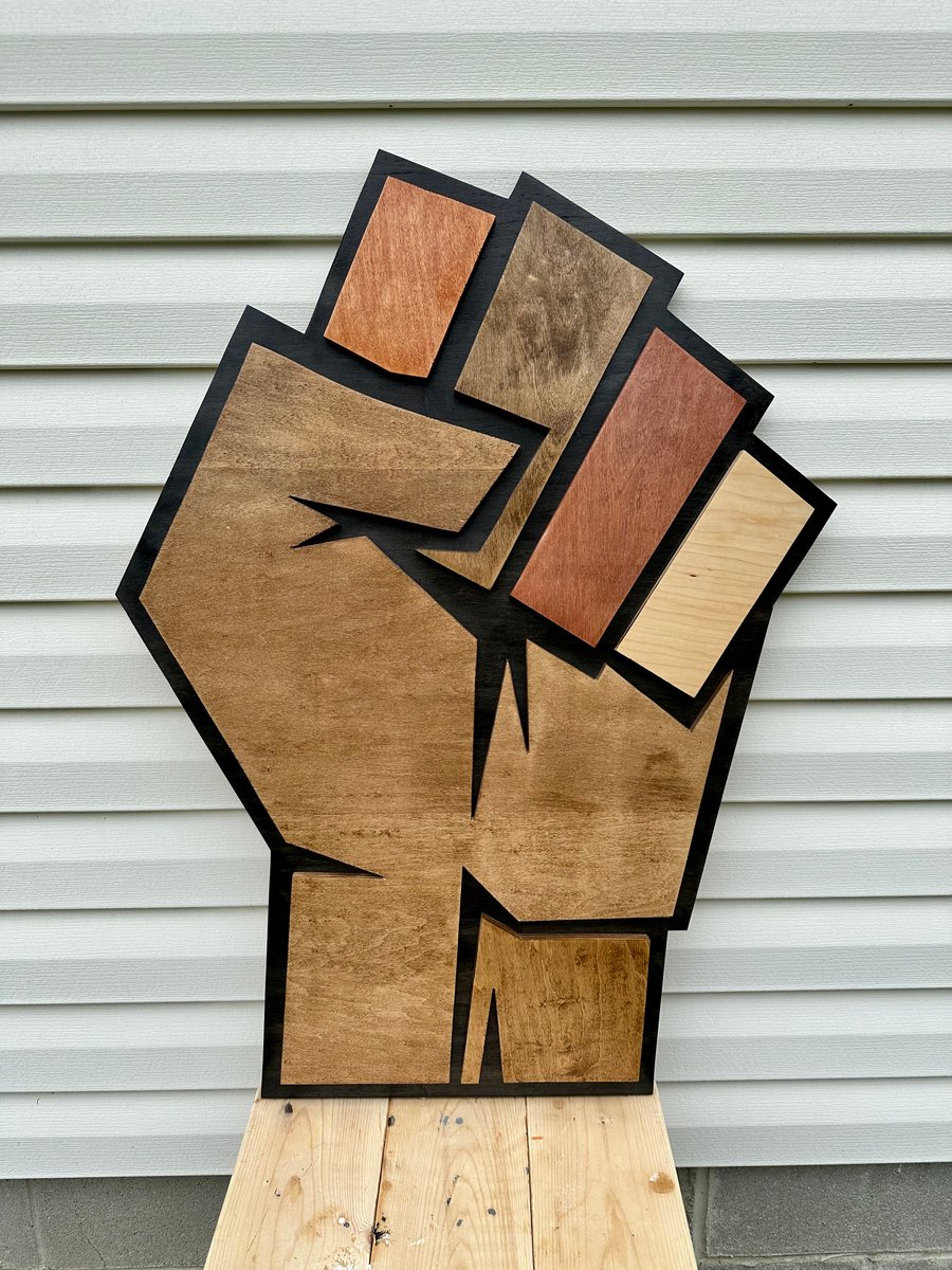 Raised Fist 2.0 Wall Art | Dame's Custom Woodwork raised-fist-2-0-wall-art-dame-s-custom-woodwork