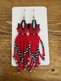Red Dress beaded earrings 