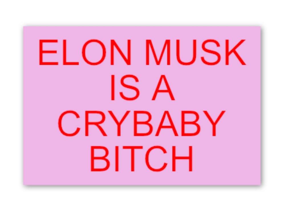 ELON MUSK IS A CRYBABY BITCH sticker