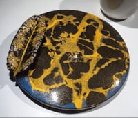 Image 1 of Marble-Stvle Decorative Tray Set | Handcrafted Stone Art Unique Home Decor. 36 cm diameter. 