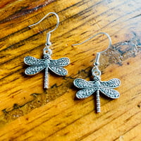 Image 1 of Set of 5 dragonfly silver plated earrings 