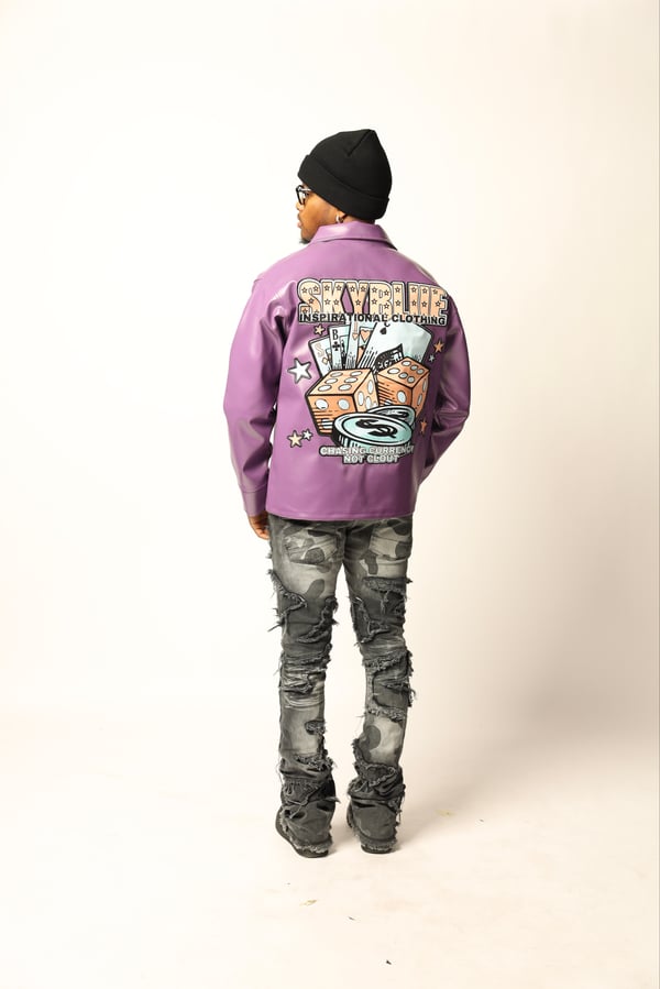 Image of Purple Leather Coat