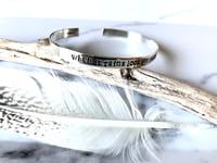 Image 4 of Handmade Sterling Silver - 'when it rains look for rainbows' Cuff Bracelet 925