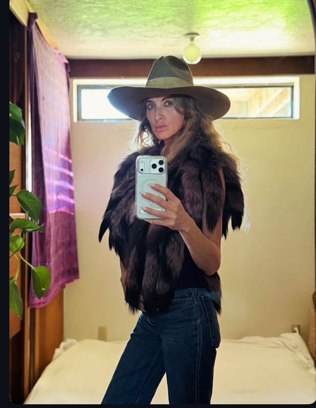 incredible early 70s purple fur foxtail vest waistcoat henri bendel couture 