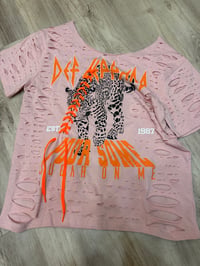 Medium def leopard orange off shoulder lace destroyed