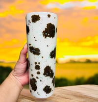 Image 1 of Cow Print  Tumbler 20oz Skinny Glittered