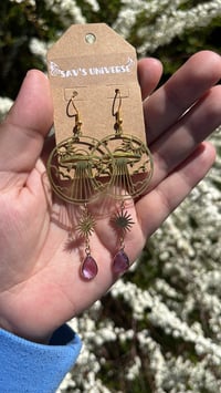 Image 3 of Lilac Celestial Spaceship Earrings 💜✨🌞🛸