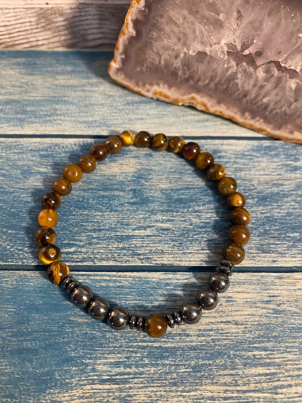 Image of Tigers Eye & Hematite Mens FABIANNI Bracelet