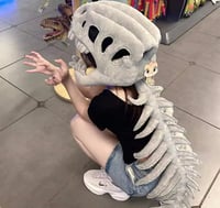 Image 2 of Grey 75/115CM Realistic Dinosaur Skeleton Costume SetFunny Headgear