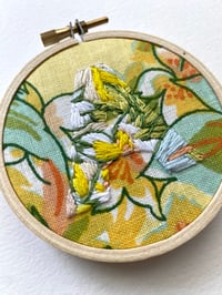 Image 4 of Original Secret Alphabet Embroidery - “A” (Yellow 70s Floral)