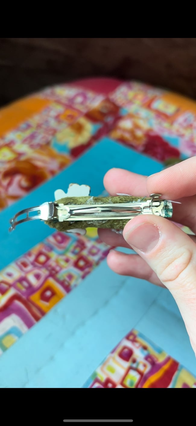 “Beary Picking” Upcycled Barrette