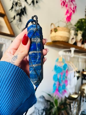 Image of Lapis lazuli extra large wand necklace 