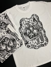 Image 2 of  hand printed T-shirt in black 