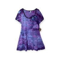 Image 1 of XXL 90's Babydoll Mini Dress in Purple Haze Ice Dye