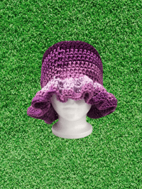 Image 1 of Purple Wavy Brim Hat 