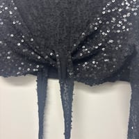 Image 2 of silk + sequin wrap top