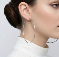 Image 5 of Silver Hoop Earrings