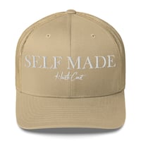 Image 1 of Self Made Embroidered Trucker Cap with mesh back