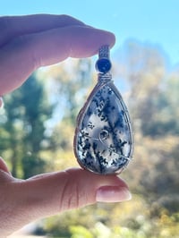 Image 4 of dendritic agate and amethyst pendant