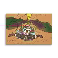 Image 1 of Victorian Steampunk Flying Machine Blueprints Canvas
