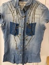  studied denim blouse