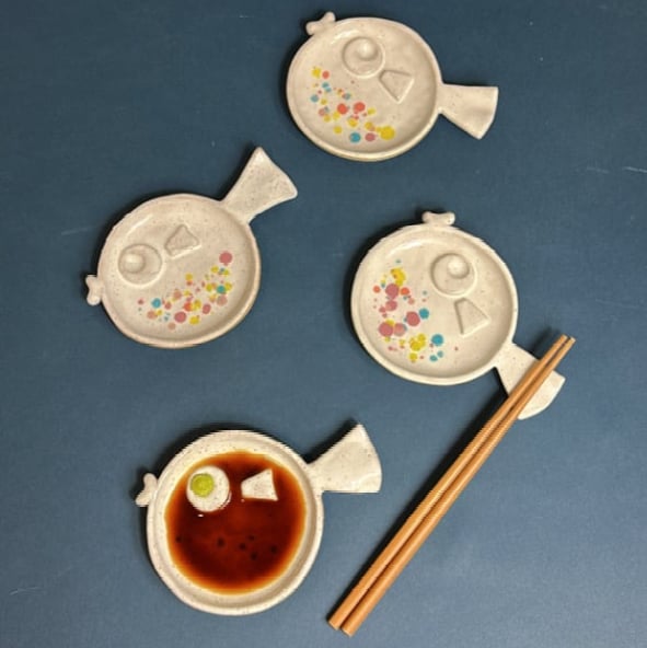 Image of Puffer wasabi soy sauce dish