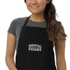 Mortal Savage Equals One - Embroidered Black Apron