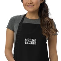 Image 1 of Mortal Savage Equals One - Embroidered Black Apron